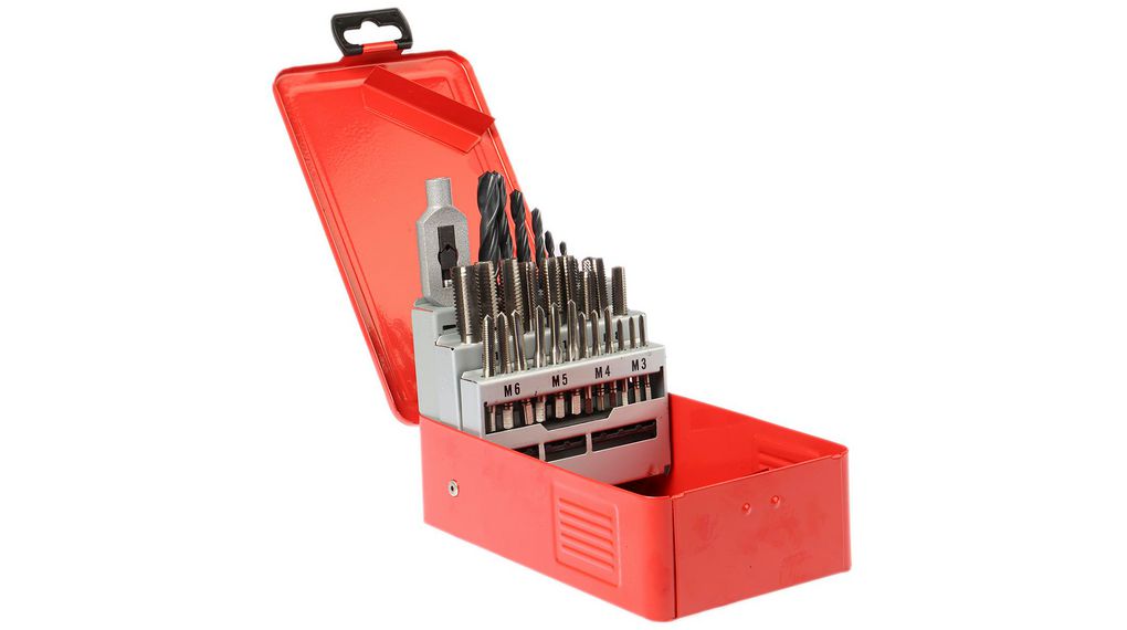 Gängtapp- och borrsats, HSS, 29st.